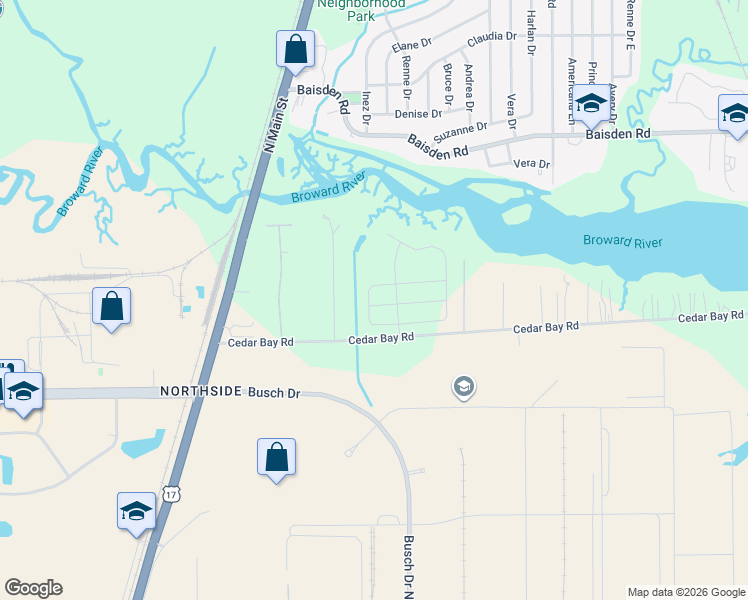 map of restaurants, bars, coffee shops, grocery stores, and more near 211 Amber Ridge Road in Jacksonville