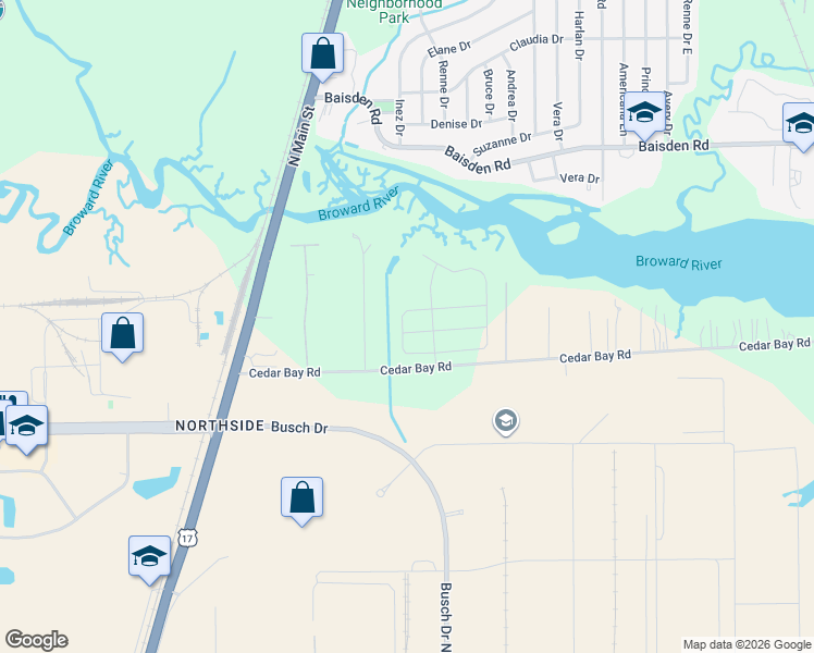 map of restaurants, bars, coffee shops, grocery stores, and more near 211 Amber Ridge Road in Jacksonville