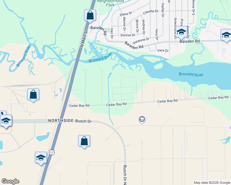 map of restaurants, bars, coffee shops, grocery stores, and more near 211 Amber Ridge Road in Jacksonville