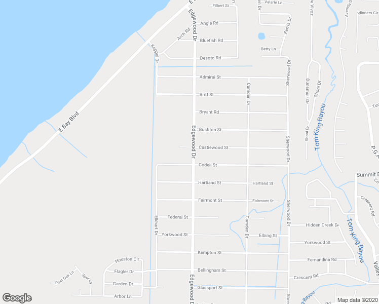 map of restaurants, bars, coffee shops, grocery stores, and more near 2705 Edgewood Drive in Navarre