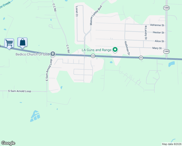 map of restaurants, bars, coffee shops, grocery stores, and more near 28594 Water Oak Loop in Ponchatoula