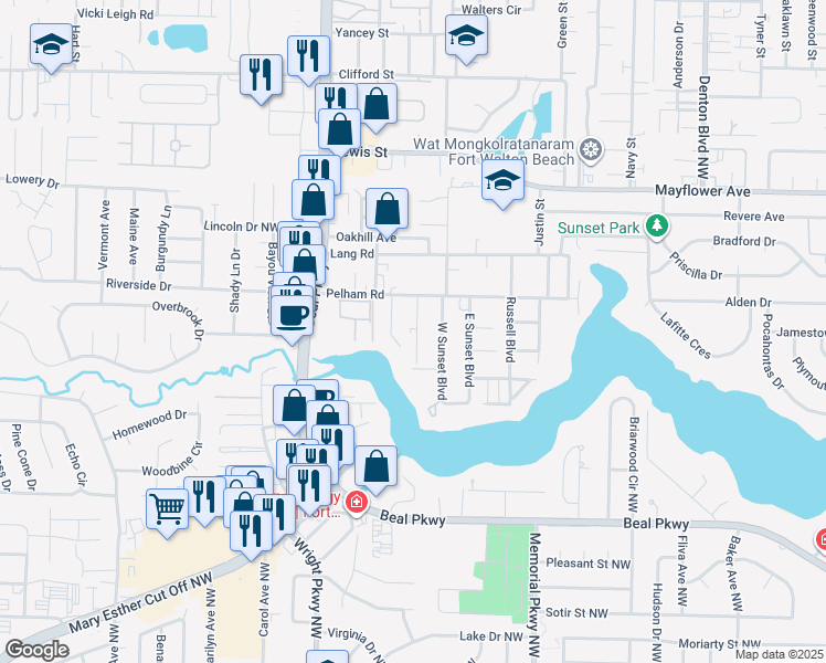 map of restaurants, bars, coffee shops, grocery stores, and more near 208 Casper Drive in Fort Walton Beach