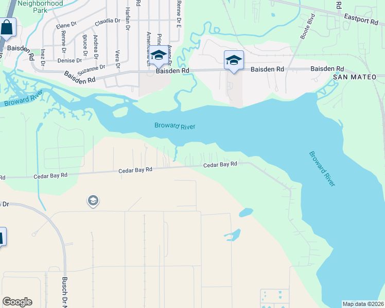 map of restaurants, bars, coffee shops, grocery stores, and more near 1069 Cedar Bay Rd in Jacksonville