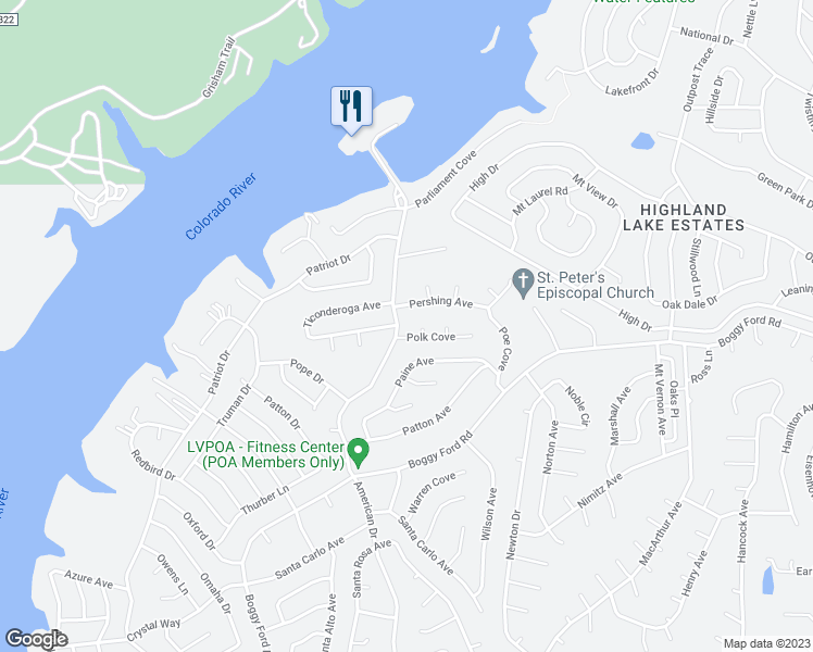map of restaurants, bars, coffee shops, grocery stores, and more near 3011 American Drive in Leander