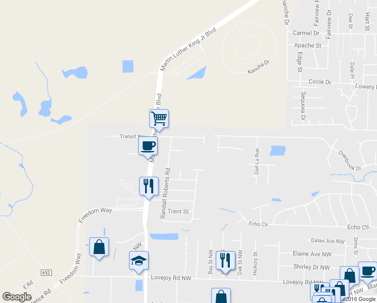 map of restaurants, bars, coffee shops, grocery stores, and more near 1632 Jennifer Court in Fort Walton Beach