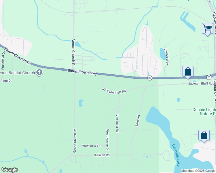 map of restaurants, bars, coffee shops, grocery stores, and more near 5518 Jackson Bluff Road in Tallahassee