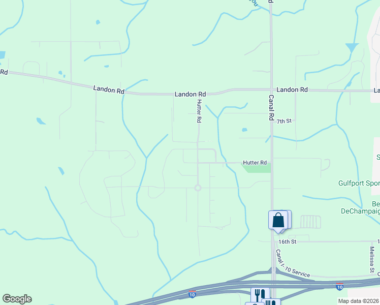 map of restaurants, bars, coffee shops, grocery stores, and more near 10331 Hutter Road in Gulfport
