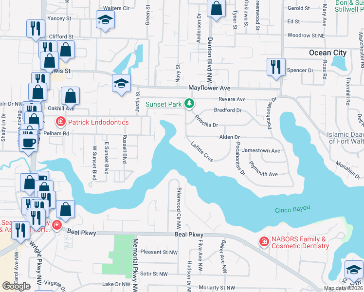 map of restaurants, bars, coffee shops, grocery stores, and more near 614 Pelham Road in Fort Walton Beach
