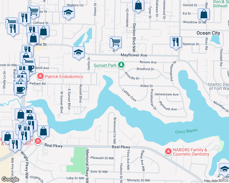 map of restaurants, bars, coffee shops, grocery stores, and more near 614 Pelham Road in Fort Walton Beach