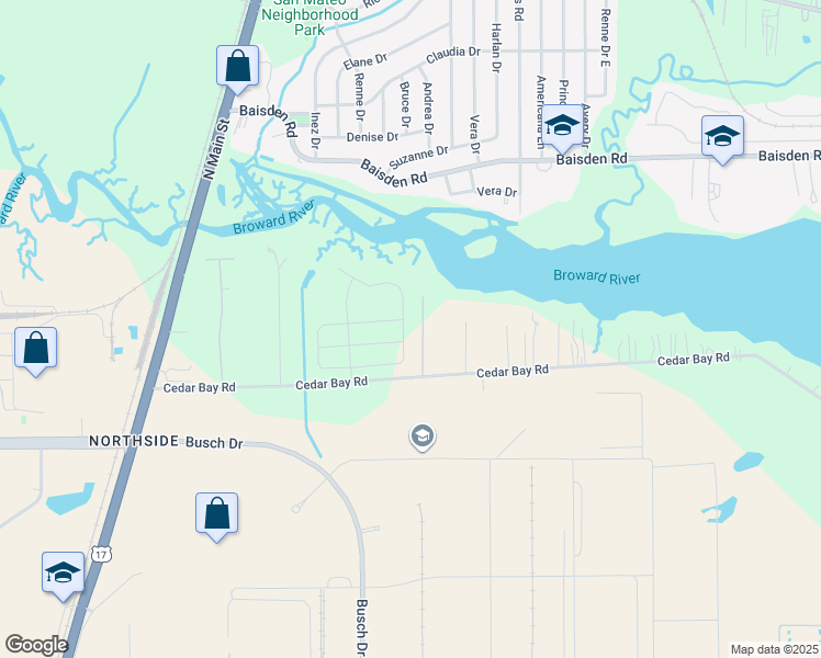 map of restaurants, bars, coffee shops, grocery stores, and more near 312 Amber Ridge Road in Jacksonville
