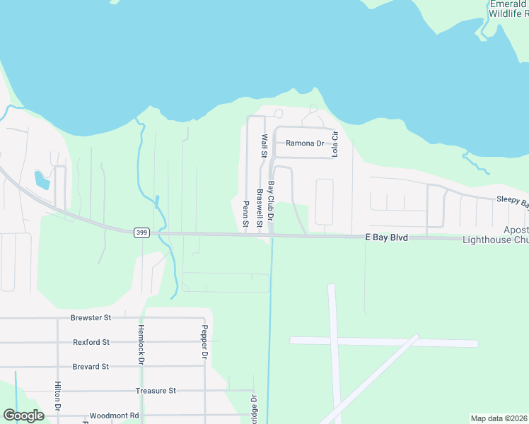 map of restaurants, bars, coffee shops, grocery stores, and more near 2741 Bay Club Drive in Navarre