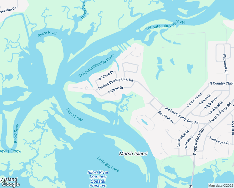 map of restaurants, bars, coffee shops, grocery stores, and more near 842 Ancient Oaks Circle in Biloxi