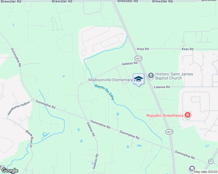 map of restaurants, bars, coffee shops, grocery stores, and more near 209 Galatas Road in Madisonville