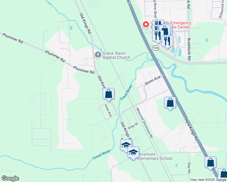 map of restaurants, bars, coffee shops, grocery stores, and more near 7248 Thien Street in Jacksonville