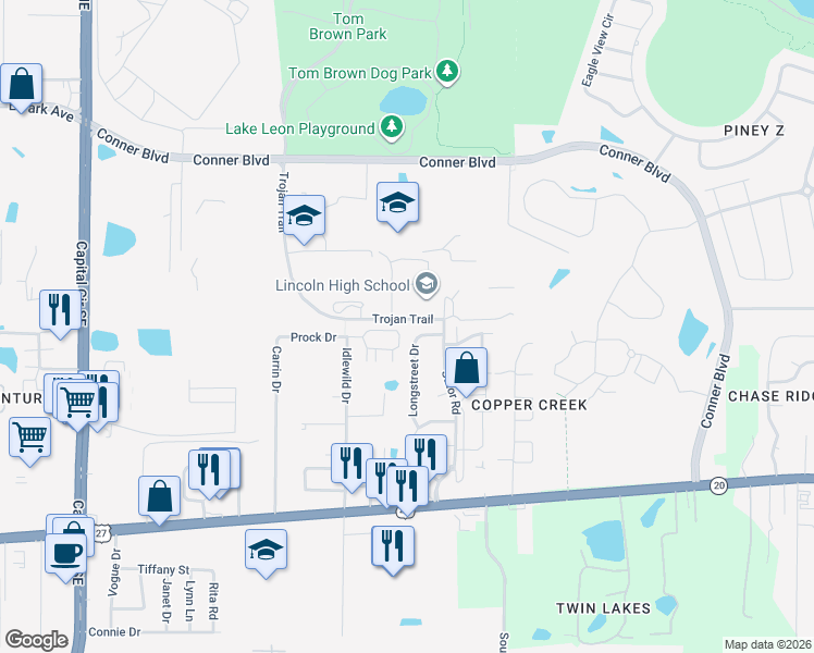 map of restaurants, bars, coffee shops, grocery stores, and more near in Tallahassee