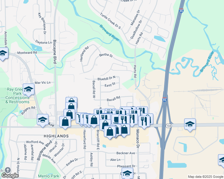 map of restaurants, bars, coffee shops, grocery stores, and more near 1065 Marblehead Road in Jacksonville