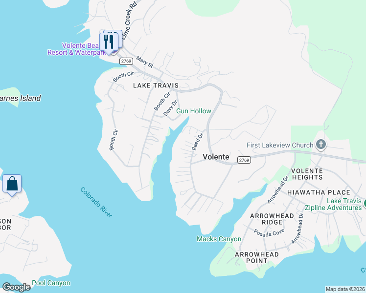 map of restaurants, bars, coffee shops, grocery stores, and more near 7504 Reed Drive in Leander