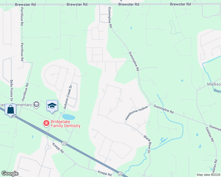 map of restaurants, bars, coffee shops, grocery stores, and more near 553 Pelican Ridge Drive in Madisonville
