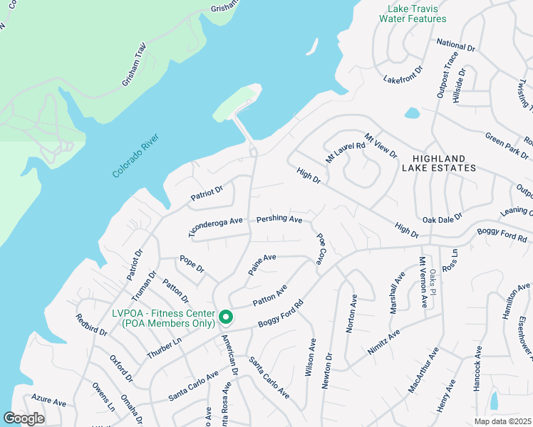map of restaurants, bars, coffee shops, grocery stores, and more near 3200 Pitt Cove in Lago Vista
