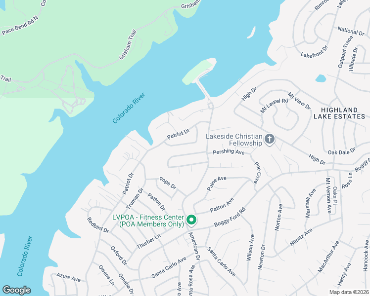 map of restaurants, bars, coffee shops, grocery stores, and more near 21827 Tallahassee Avenue in Lago Vista