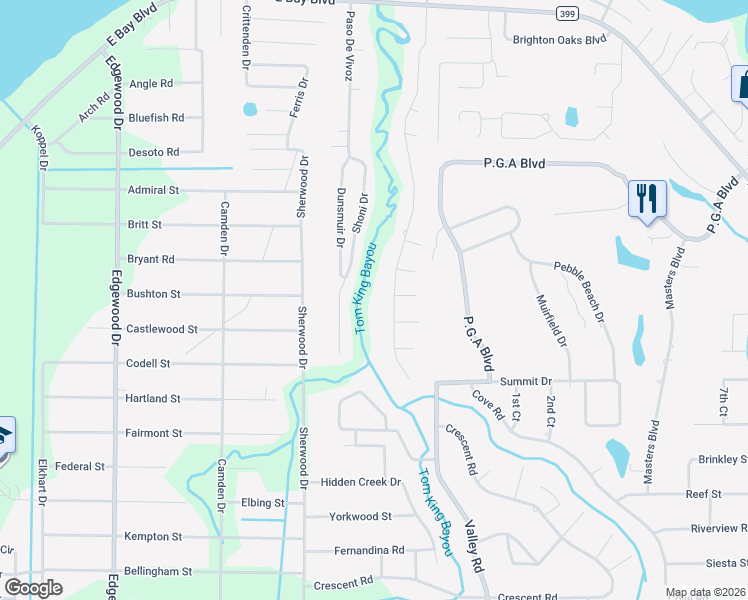 map of restaurants, bars, coffee shops, grocery stores, and more near 2685 Avenida De Soto in Navarre