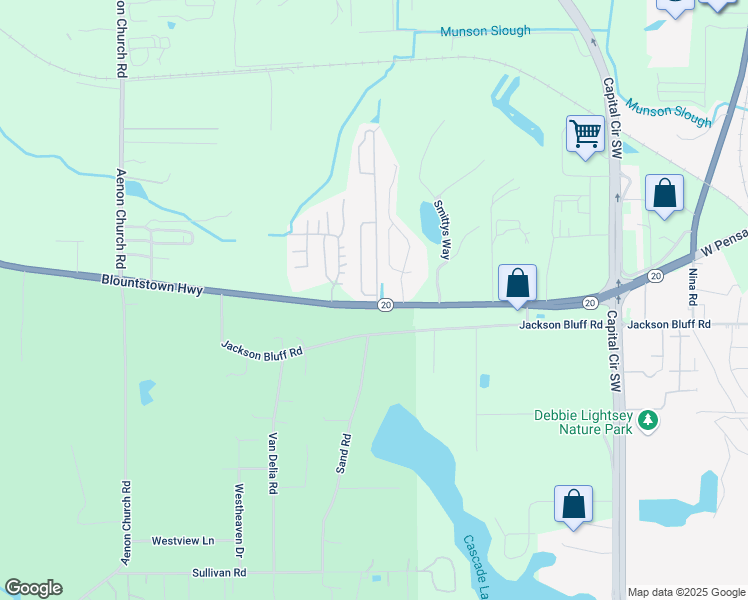 map of restaurants, bars, coffee shops, grocery stores, and more near 1744 Corey Wood Circle in Tallahassee