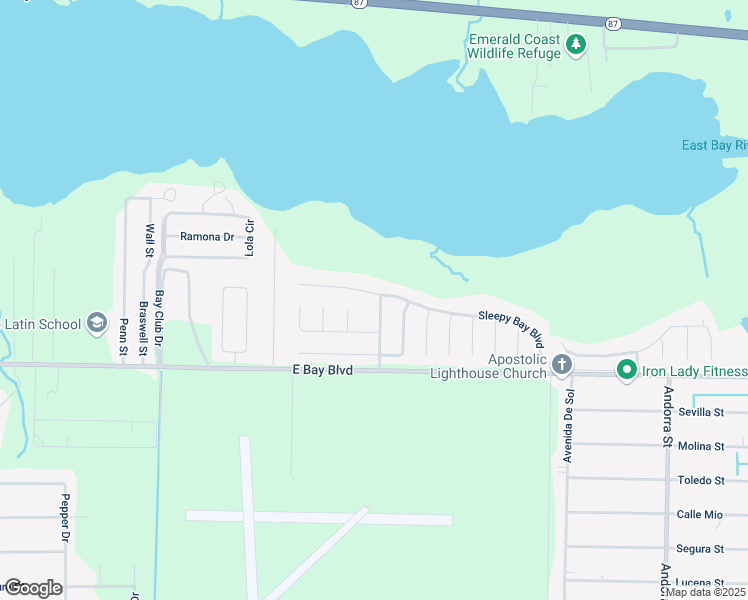 map of restaurants, bars, coffee shops, grocery stores, and more near 2766 Pleasant Bay Court in Navarre