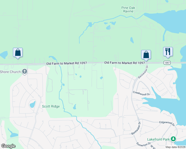 map of restaurants, bars, coffee shops, grocery stores, and more near 13000 Forest Lane in Montgomery