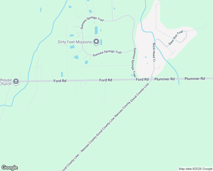 map of restaurants, bars, coffee shops, grocery stores, and more near 10519 Ford Road in Bryceville