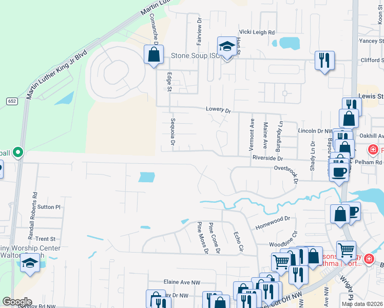 map of restaurants, bars, coffee shops, grocery stores, and more near 764 Overbrook Drive in Fort Walton Beach