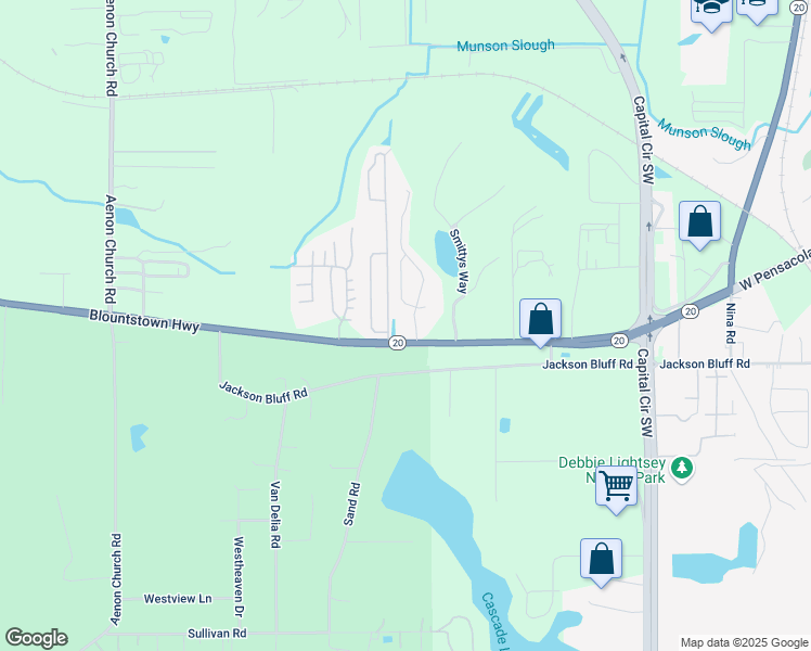 map of restaurants, bars, coffee shops, grocery stores, and more near 1744 Corey Wood Circle in Tallahassee
