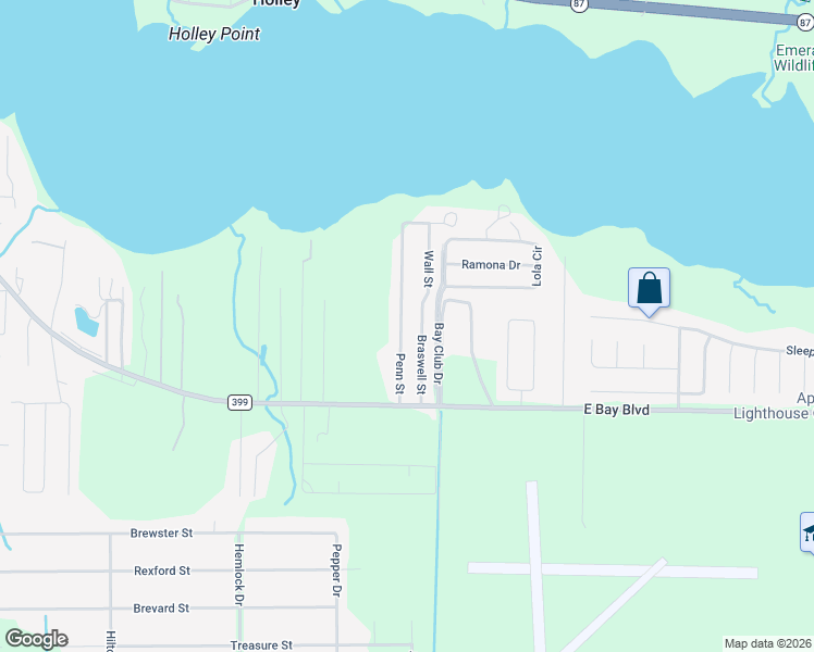 map of restaurants, bars, coffee shops, grocery stores, and more near 2761 Penn Street in Navarre