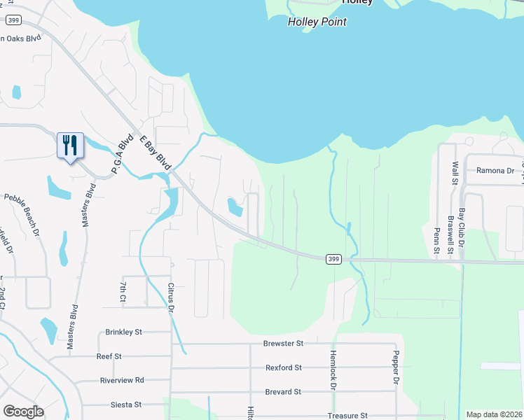 map of restaurants, bars, coffee shops, grocery stores, and more near 2721 Noah Jordan Road in Navarre
