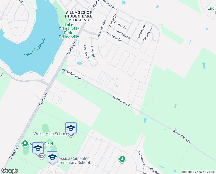 map of restaurants, bars, coffee shops, grocery stores, and more near 5734-6438 Jesse Bohls Drive in Pflugerville