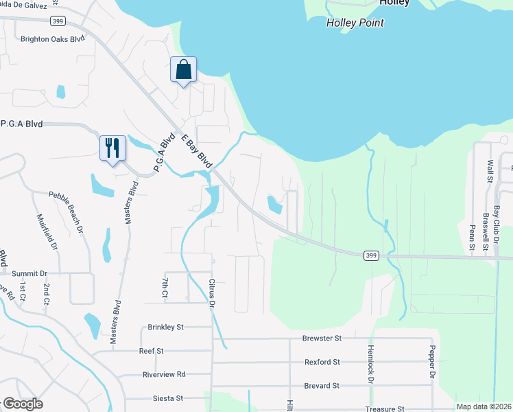 map of restaurants, bars, coffee shops, grocery stores, and more near 7398 Calle Lane in Navarre
