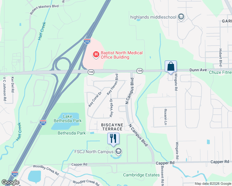 map of restaurants, bars, coffee shops, grocery stores, and more near 11056 Key Madeira Drive in Jacksonville