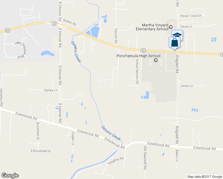 map of restaurants, bars, coffee shops, grocery stores, and more near 39649 Weaver Lane in Ponchatoula