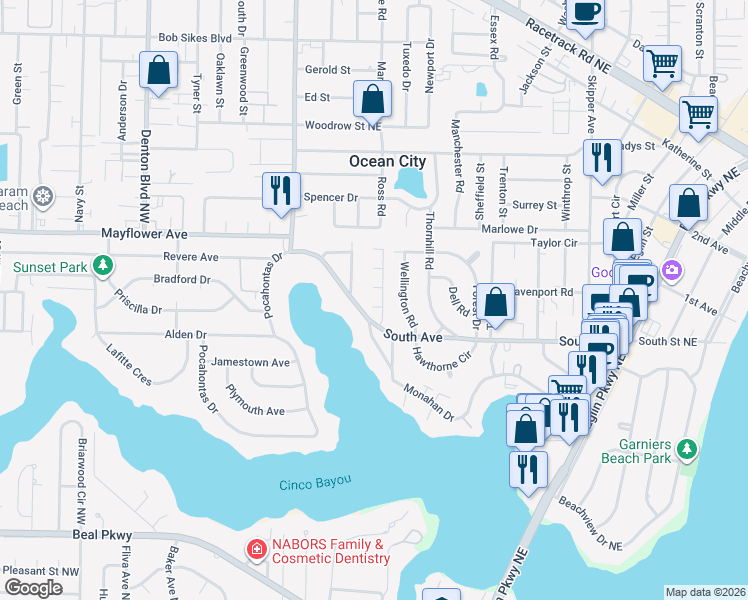map of restaurants, bars, coffee shops, grocery stores, and more near 2199 Sapphire Court in Fort Walton Beach