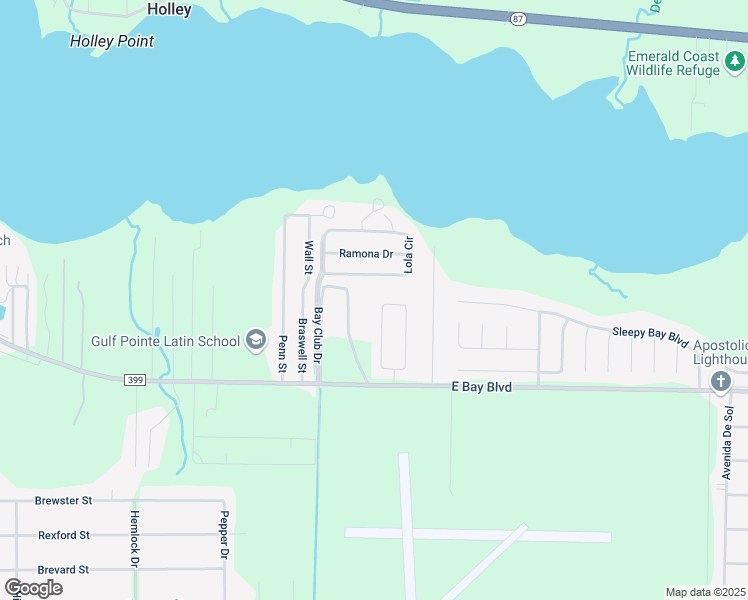 map of restaurants, bars, coffee shops, grocery stores, and more near 2631 Stormy Circle in Navarre