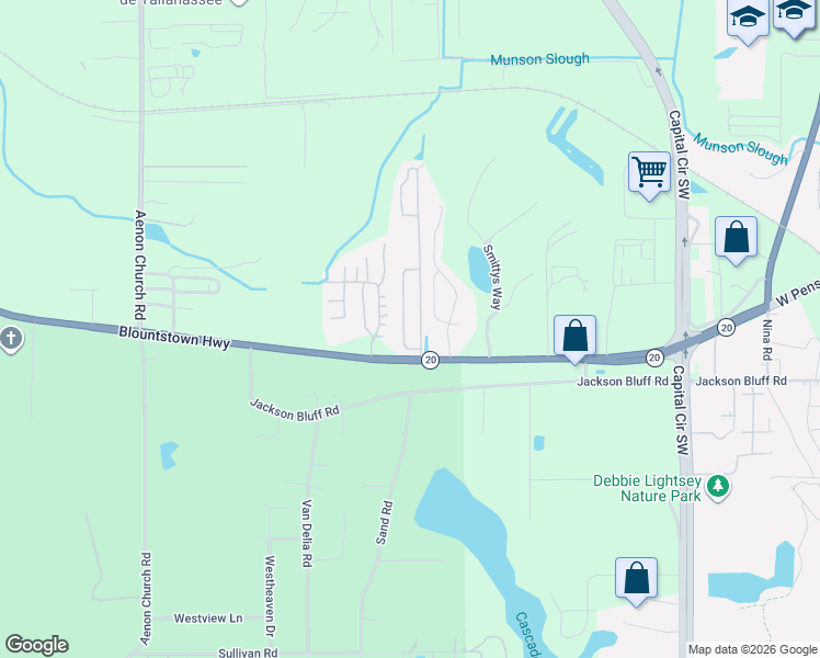 map of restaurants, bars, coffee shops, grocery stores, and more near 1691 Corey Wood Circle in Tallahassee