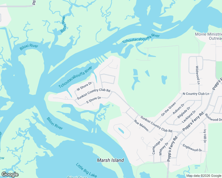map of restaurants, bars, coffee shops, grocery stores, and more near 2417 Hickory Hills Cir in Biloxi