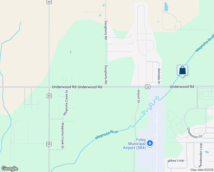 map of restaurants, bars, coffee shops, grocery stores, and more near 14725 Daugherty Road in Foley