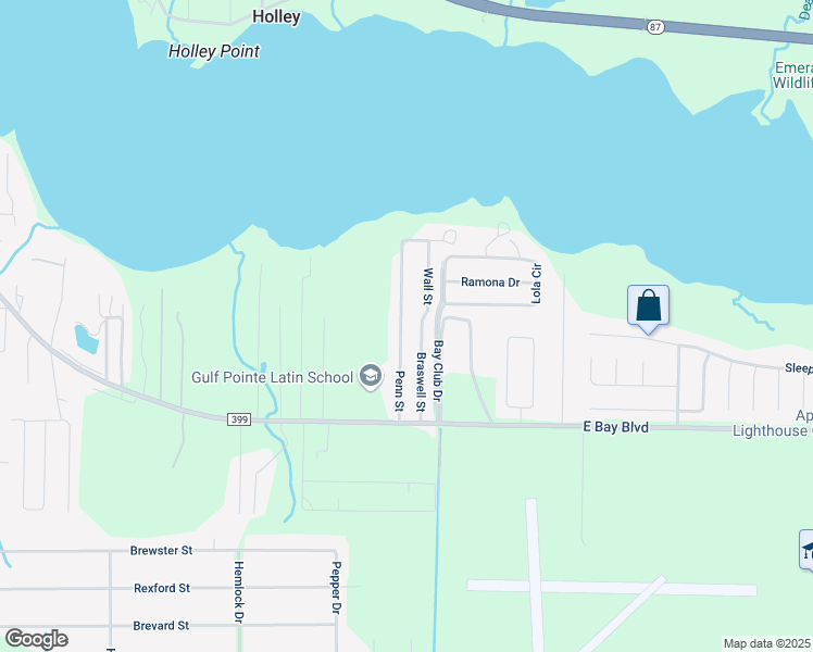 map of restaurants, bars, coffee shops, grocery stores, and more near 2795 Penn Street in Navarre