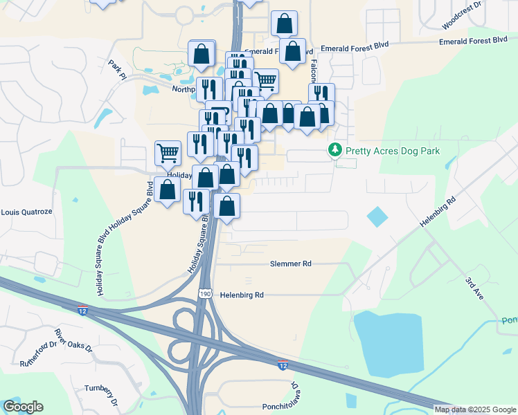 map of restaurants, bars, coffee shops, grocery stores, and more near 400 Tiger Avenue in Covington