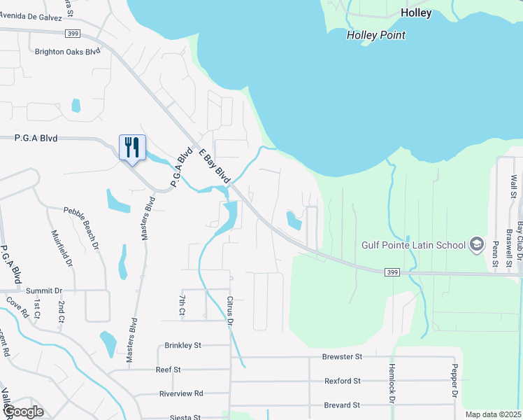 map of restaurants, bars, coffee shops, grocery stores, and more near 2813 Joe Pruitt Road in Navarre
