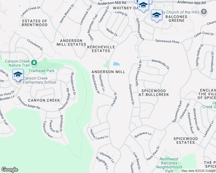 map of restaurants, bars, coffee shops, grocery stores, and more near 10202 Pickfair Cove in Austin