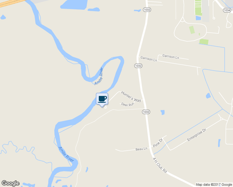 map of restaurants, bars, coffee shops, grocery stores, and more near 6971 Hunter's Way in Denham Springs