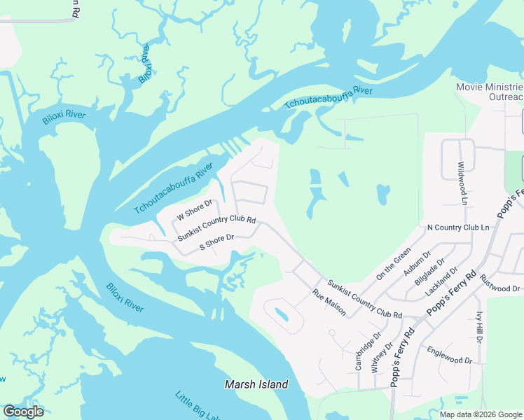 map of restaurants, bars, coffee shops, grocery stores, and more near 2417 Hickory Hills Circle in Biloxi