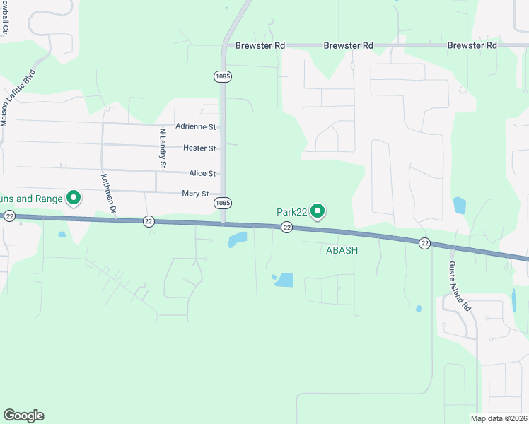 map of restaurants, bars, coffee shops, grocery stores, and more near 1862 Louisiana 22 in Madisonville