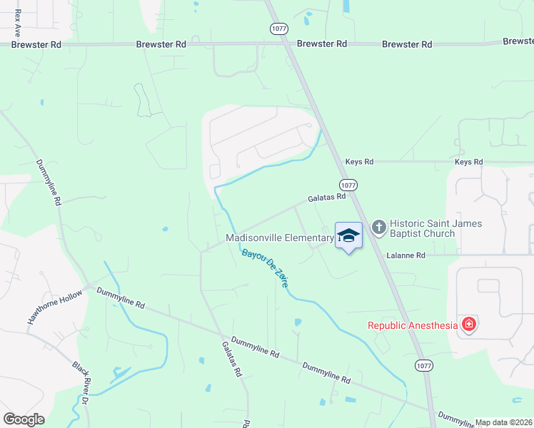 map of restaurants, bars, coffee shops, grocery stores, and more near 210 Galatas Road in Madisonville